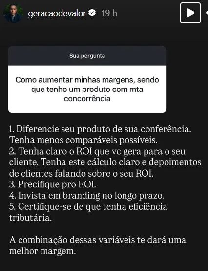 Como aumentar minhas margens, sendo
que tenho um produto com mta
concorrência