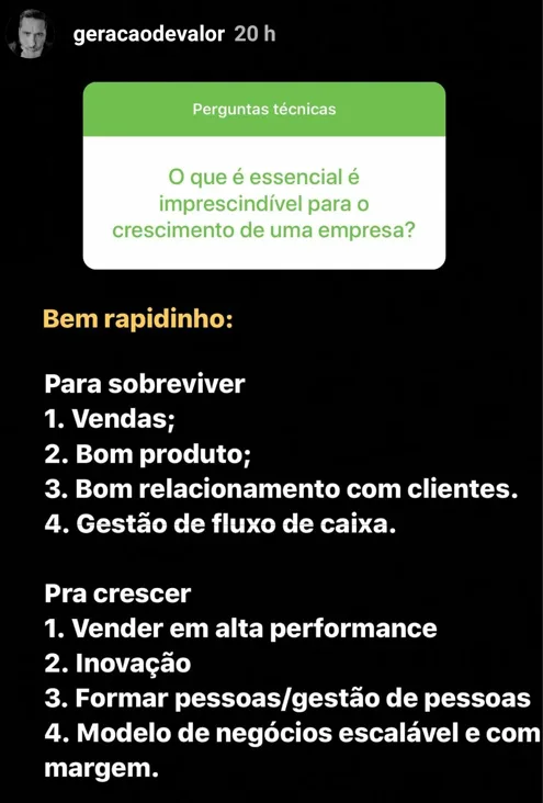 O que é essencial e imprescindível para o crescimento de uma empresa?
