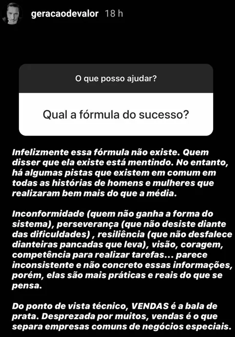 Qual a fórmula do sucesso?