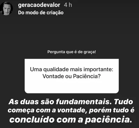 Uma qualidade mais importante: Vontade ou Paciência?