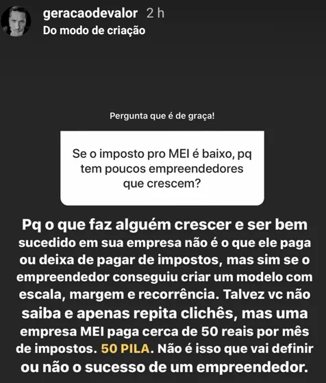 Se imposto pro MEI é baixo, pq tem poucos empreendedores que crescem?