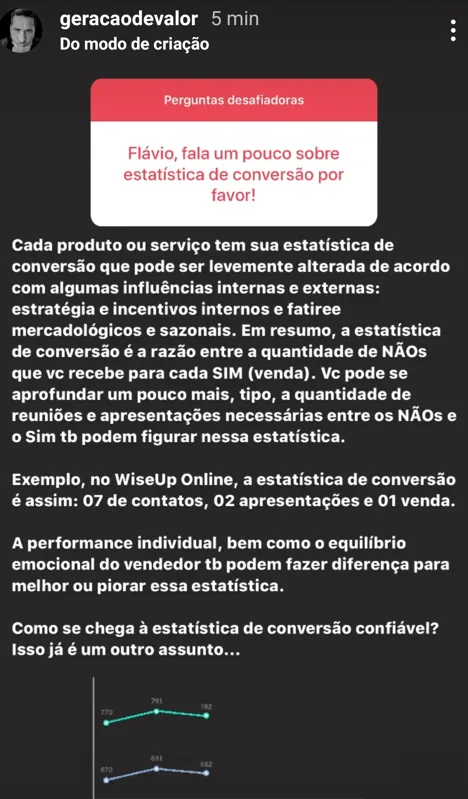 Flávio, fala um pouco sobre estatística de conversão por favor