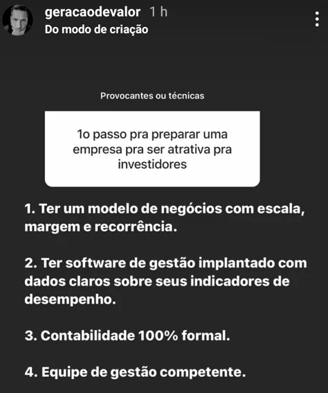 1º passo pra preparar uma empresa pra ser atrativa pra investidores