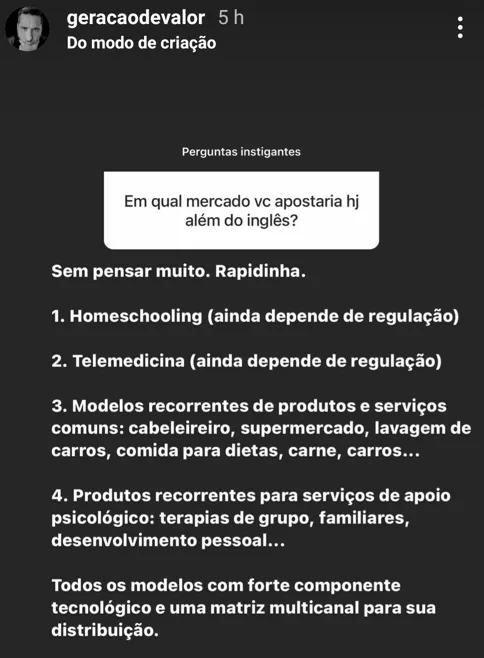 Em qual mercado vc apostaria hj além do inglês?