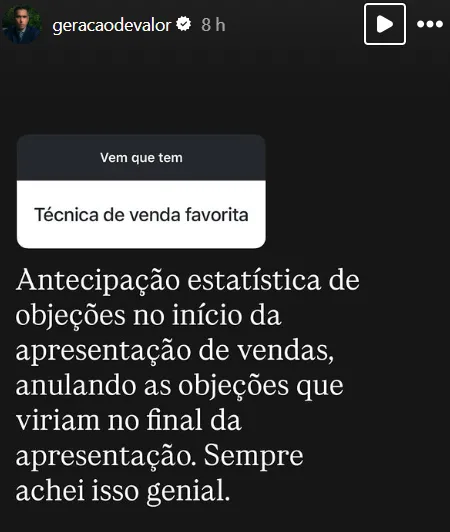 Técnica de venda favorita