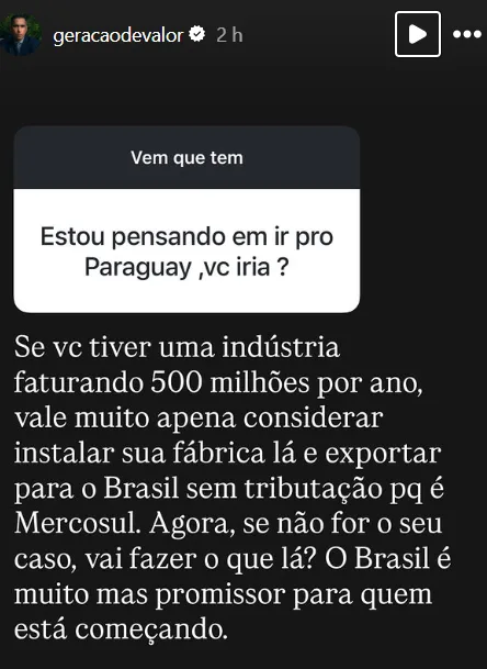 Estou pensando em ir pro Paraguay vc iria ?