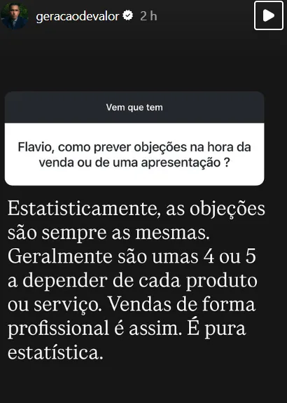 Flavio, como prever objeções na hora da venda ou de uma apresentação ?