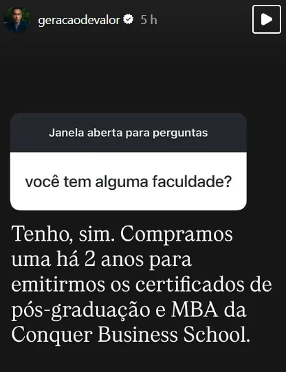 você tem alguma faculdade?