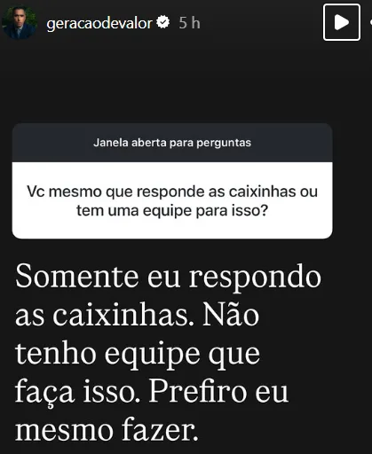 Vc mesmo que responde as caixinhas ou tem uma equipe para isso?