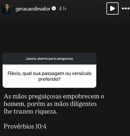Flávio, qual sua passagem ou versículo preferido?