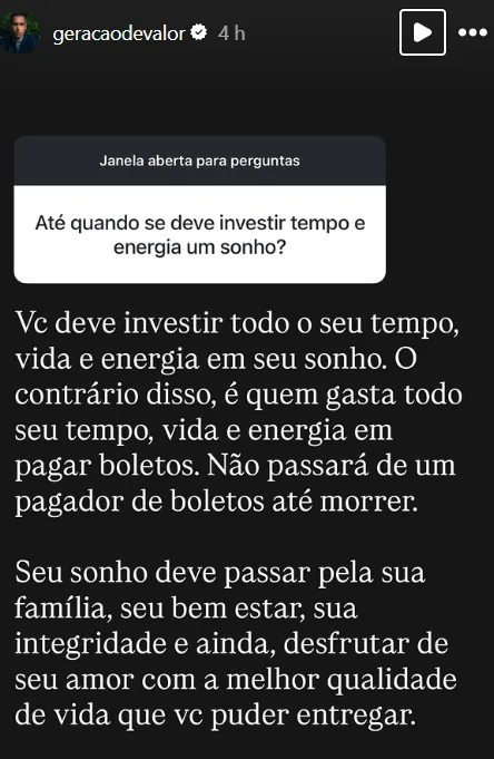 Até quando se deve investir tempo e energia um sonho?