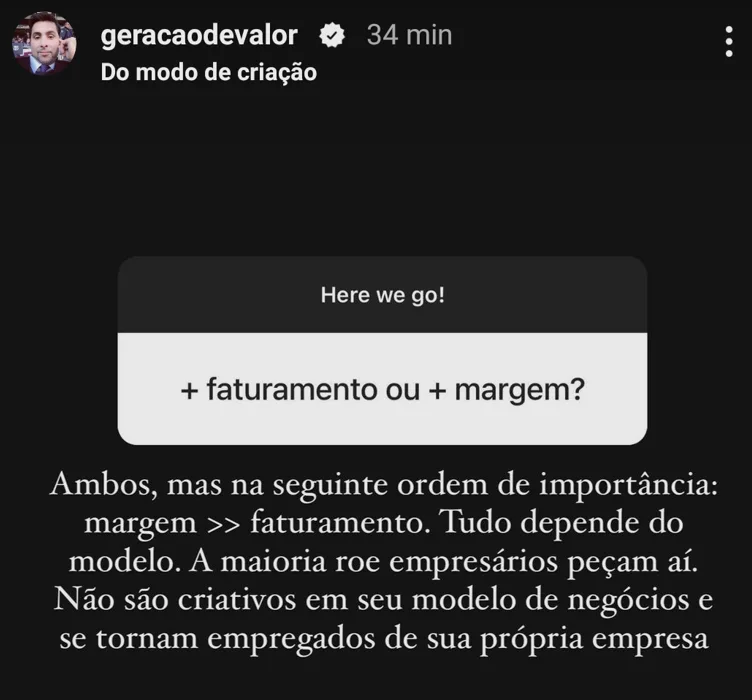 + faturamento ou + margem?