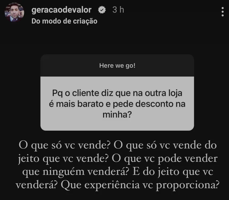 Pq o cliente diz que na outra loja é mais barato e pede desconto na minha?