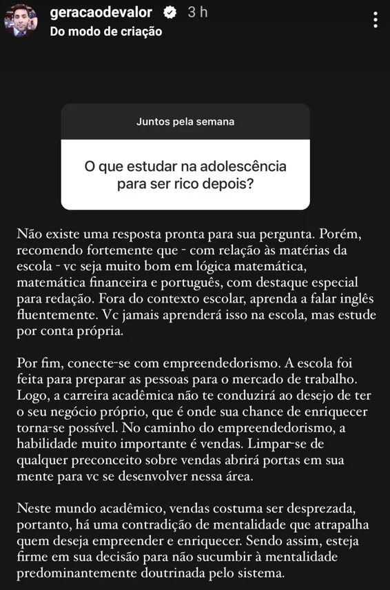 O que estudar na adolescência para ser rico depois?