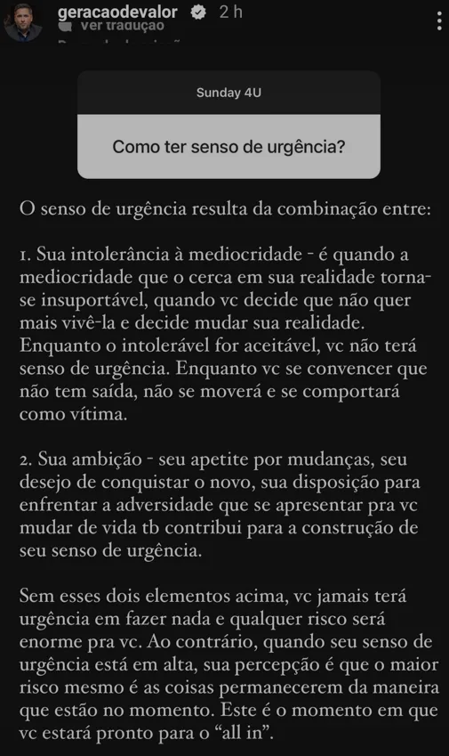 Como ter senso de urgéncia?