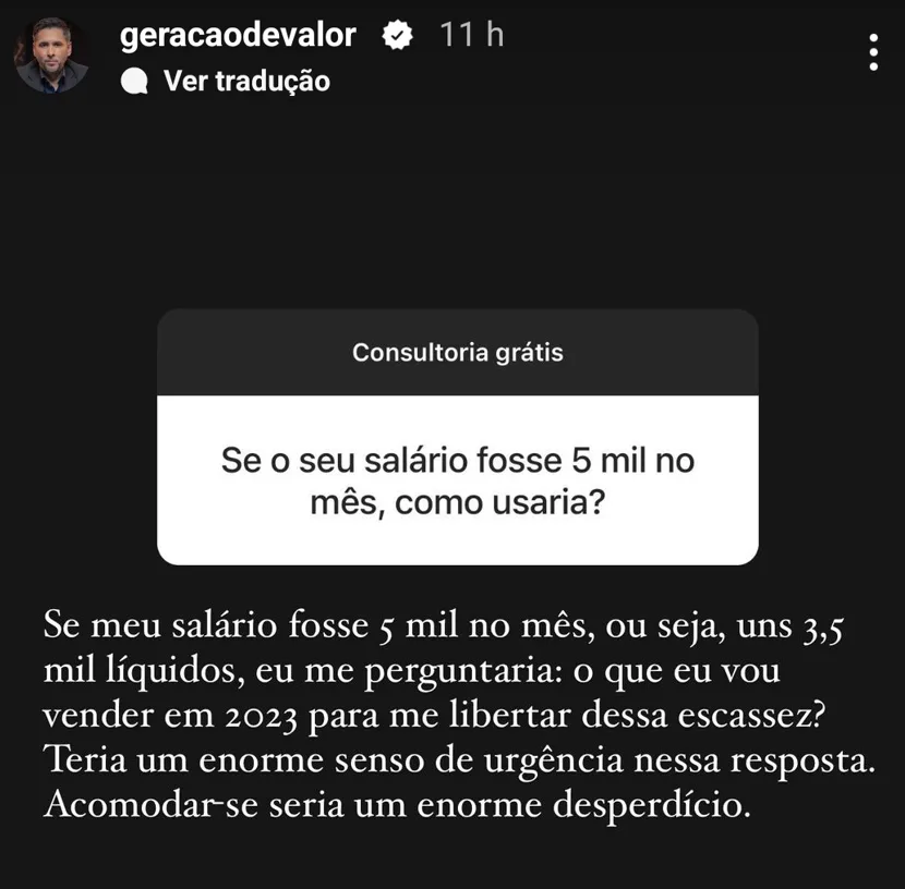Se o seu salário fosse 5 mil no més, como usaria?