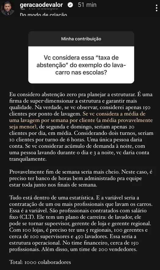 Vc considera essa "taxa de abstenção” do exemplo do lava- carro nas escolas?