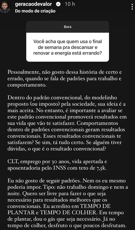Você acha que quem usa o final de semana pra descansar e renovar a energia esta errando?