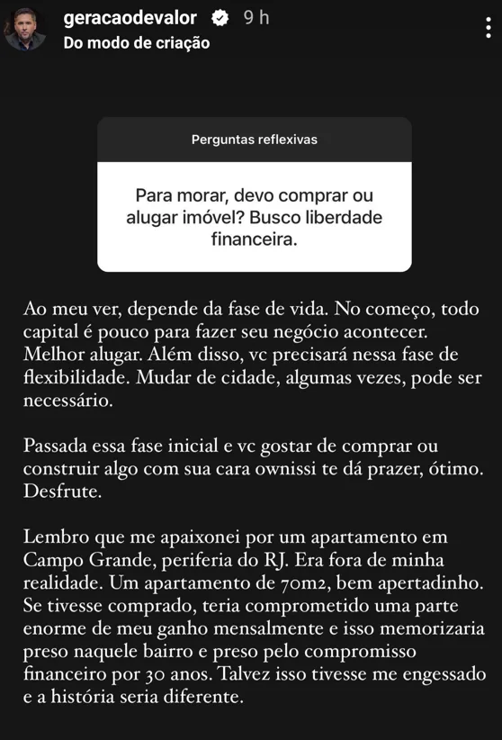 Para morar, devo comprar ou alugar imóvel? Busco liberdade