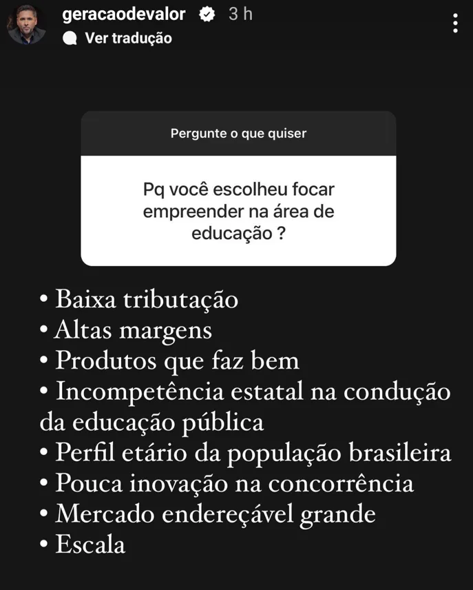 Pergunte o que quiser empreender na área de educação ?