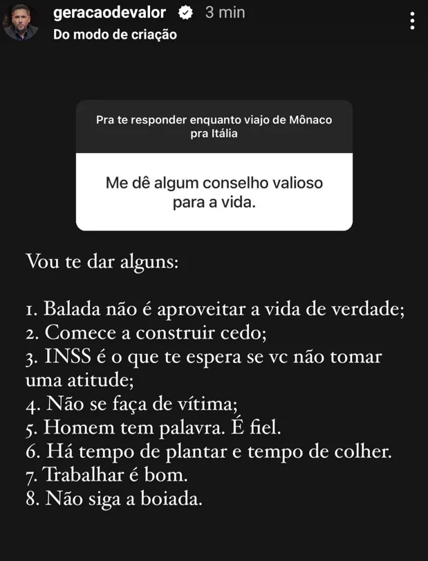 Me dê algum conselho valioso para a vida.