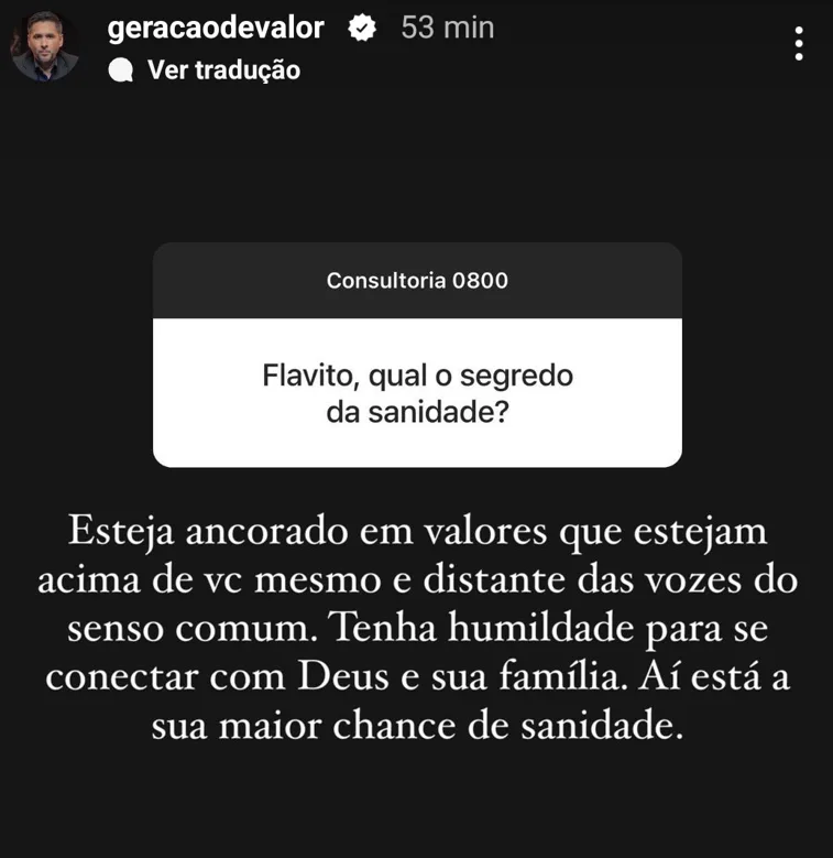 Flavito, qual o segredo da sanidade?