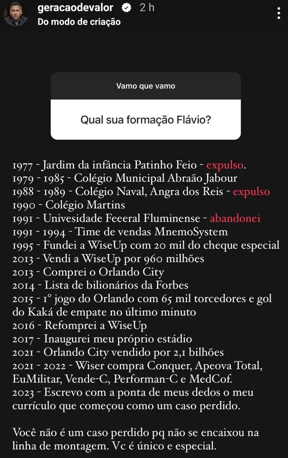 Qual sua formação Flávio?