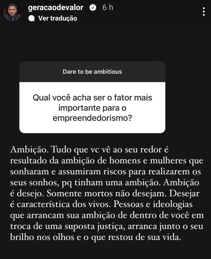 Qual você acha ser o fator mais importante para o empreendedorismo ?