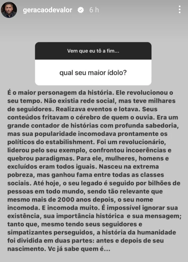 qual seu maior ídolo?