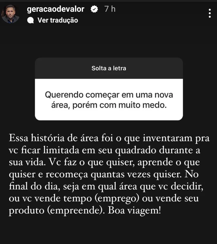 Querendo comegar em uma nova área, porém com muito medo.