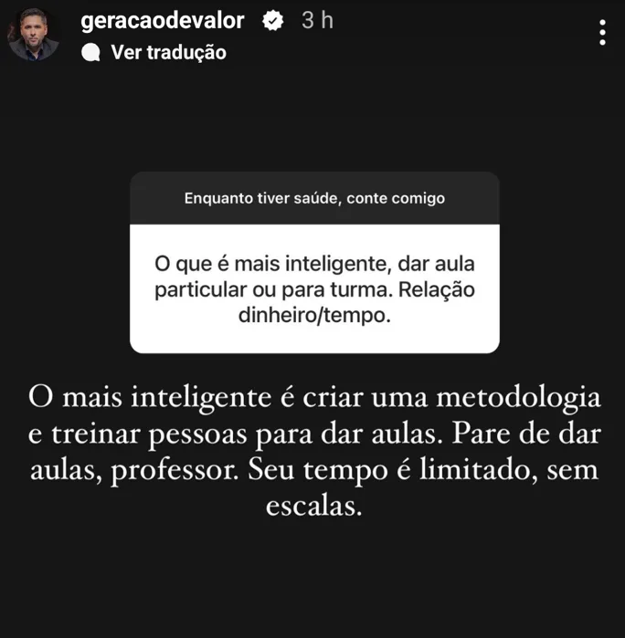 O que é mais inteligente, dar aula particular ou para turma. Relação dinheiro/tempo.