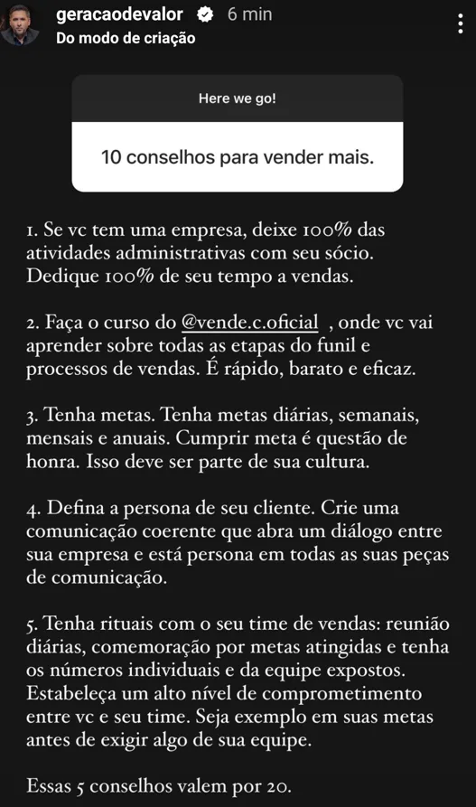 10 conselhos para vender mais.