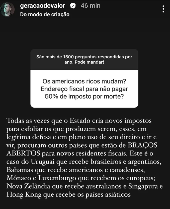 Os americanos ricos mudam? Endereço fiscal para não pagar 50% de imposto por morte?