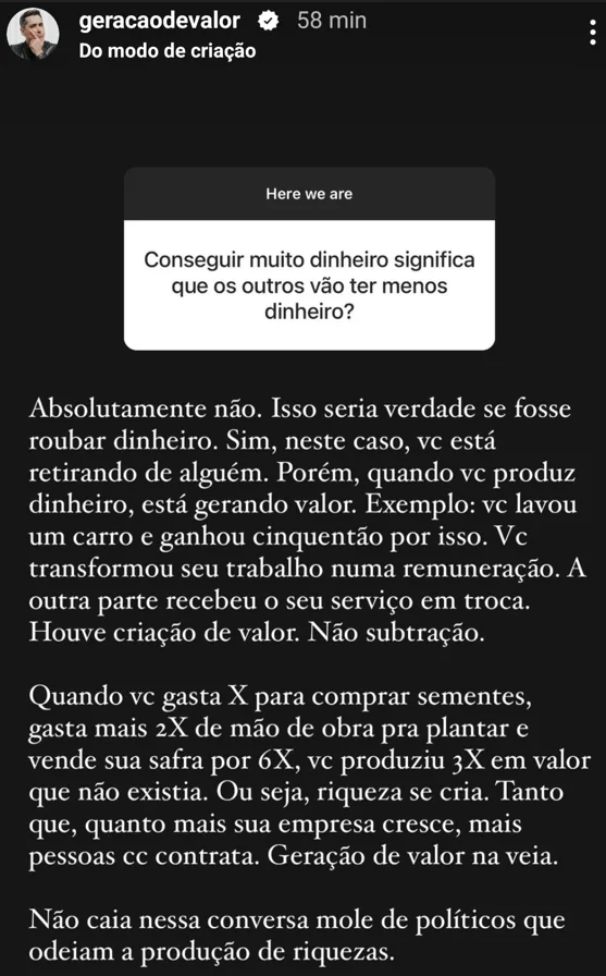 Conseguir muito dinheiro significa que os outros vão ter menos dinheiro?