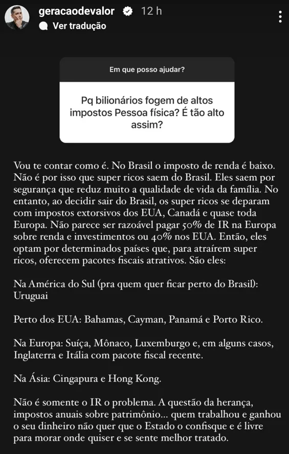 Pq bilionários fogem de altos impostos Pessoa física? É tão alto assim?