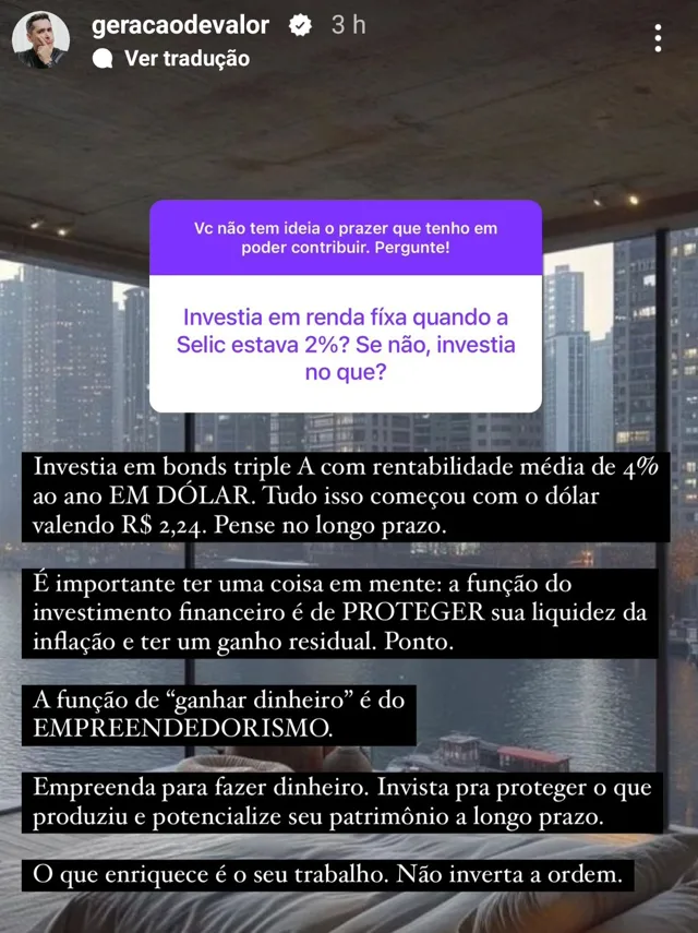 Investia em renda fixa quando a Selic estava 2%? Se não, investia no que?
