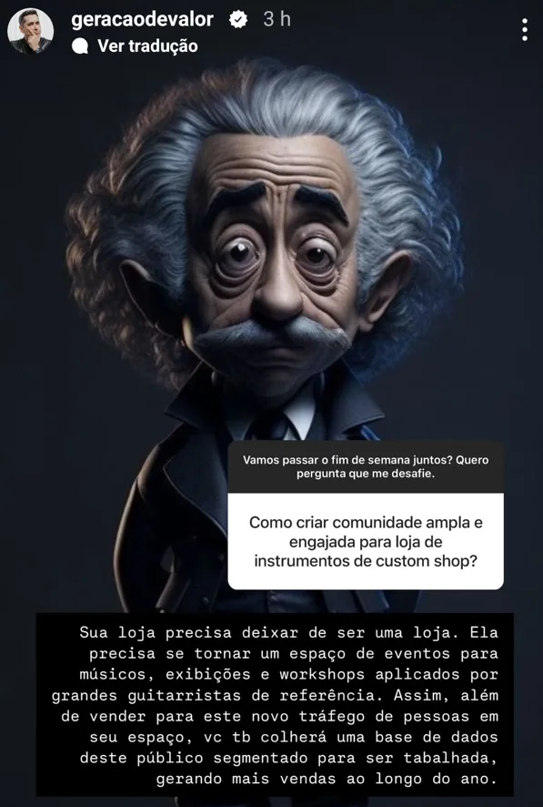 Como criar comunidade ampla e engajada para loja de instrumentos de custom shop?