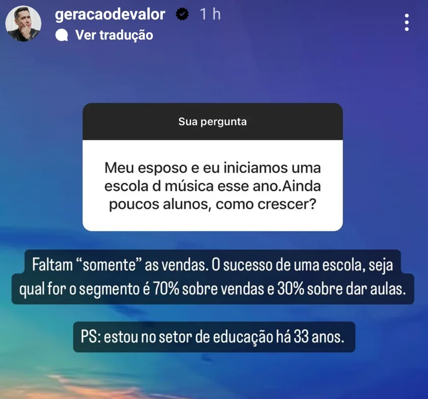 Meu esposo e eu iniciamos uma escola d música esse ano. Ainda poucos alunos, como crescer?