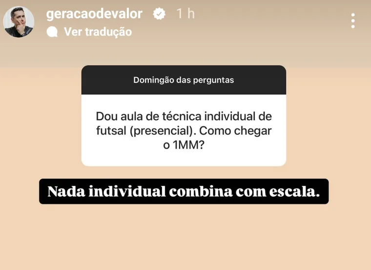 Dou aula de técnica individual de futsal (presencial). Como chegar o 1MM?