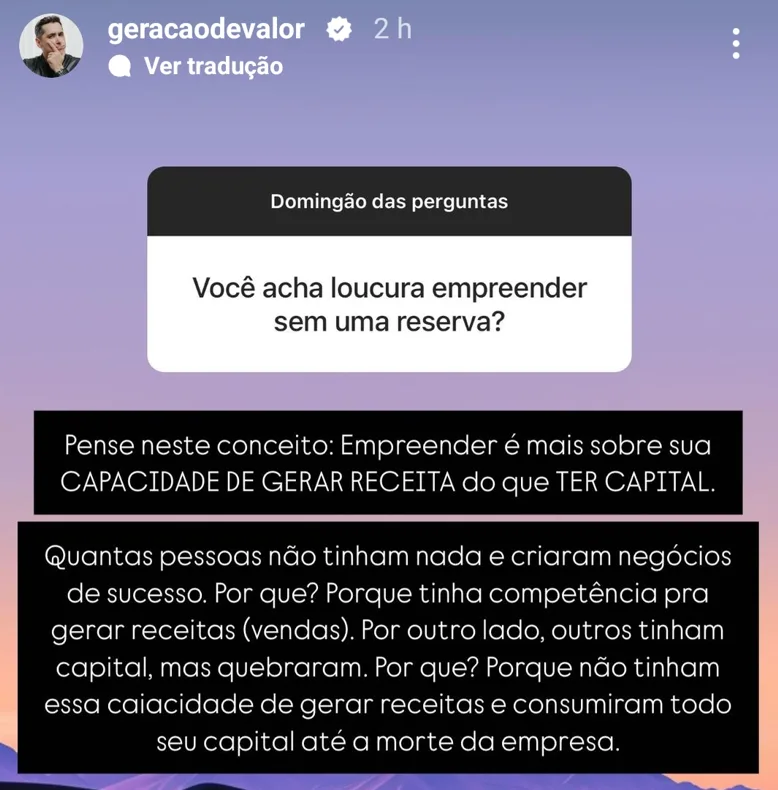 Você acha loucura empreender sem uma reserva?