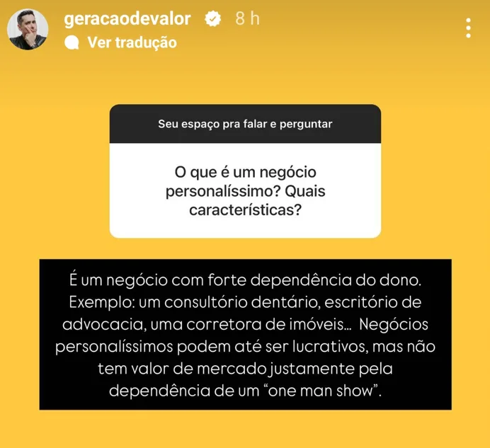 O que é um negocio personalissimo? Quais caracteristicas?
