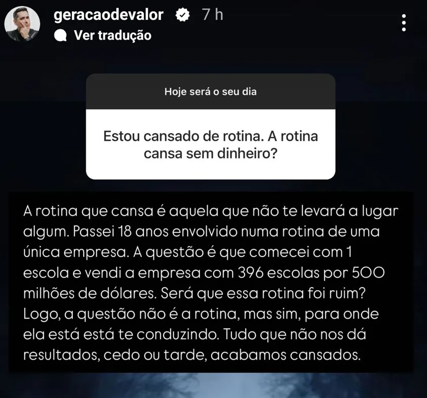 Estou cansado de rotina. A rotina cansa sem dinheiro?