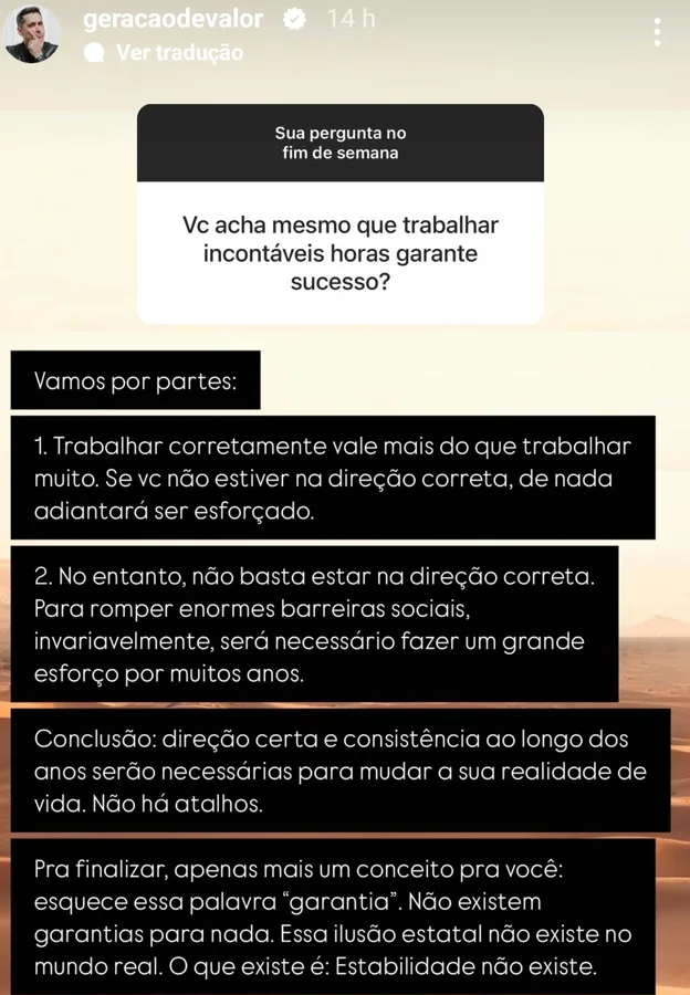 Vc acha mesmo que trabalhar incontáveis horas garante sucesso?