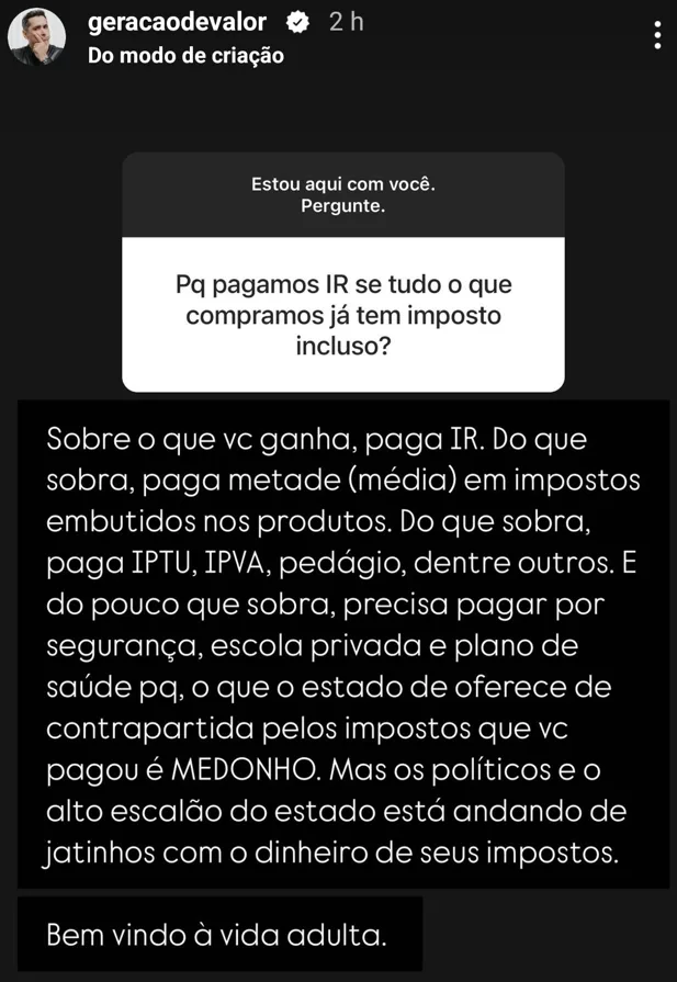 Pq pagamos IR se tudo o que compramos já tem imposto incluso?