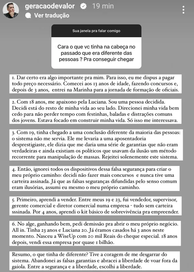 Cara o que vc tinha na cabeça no passado que era diferente das pessoas ? Pra conseguir chegar