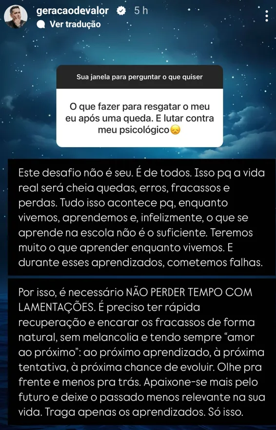 O que fazer para resgatar o meu eu após uma queda. E lutar contra meu psicológico