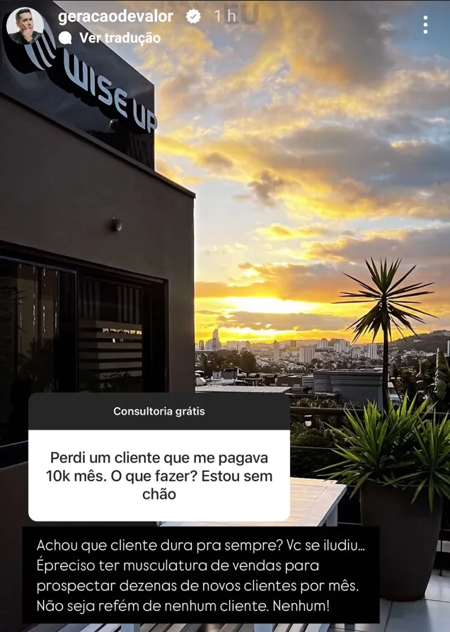 Perdi um cliente que me pagava 10k mês. O que fazer? Estou sem chão