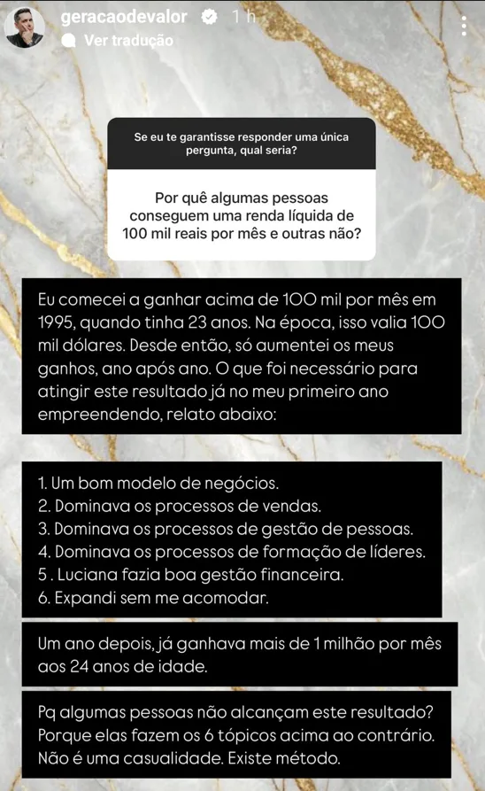 Por qué algumas pessoas conseguem uma renda liquida de 100 mil reais por més e outras não?