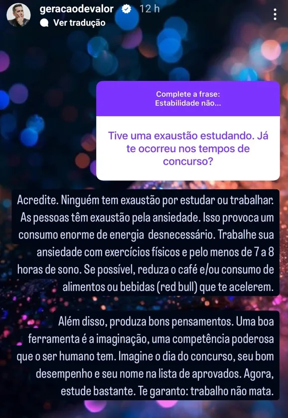 Tive uma exaustão estudando. Já te ocorreu nos tempos de concurso?