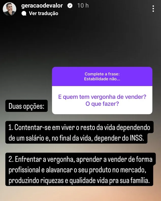 E quem tem vergonha de vender?